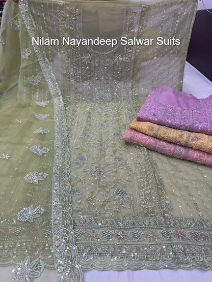 Nilam Nayandeep Organza Salwar Suits Supplier India