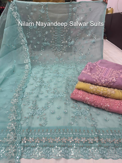 Nilam Nayandeep Organza Salwar Suits Supplier India