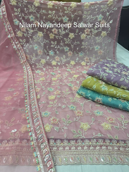 Nilam Nayandeep Organza Salwar Suits Supplier India