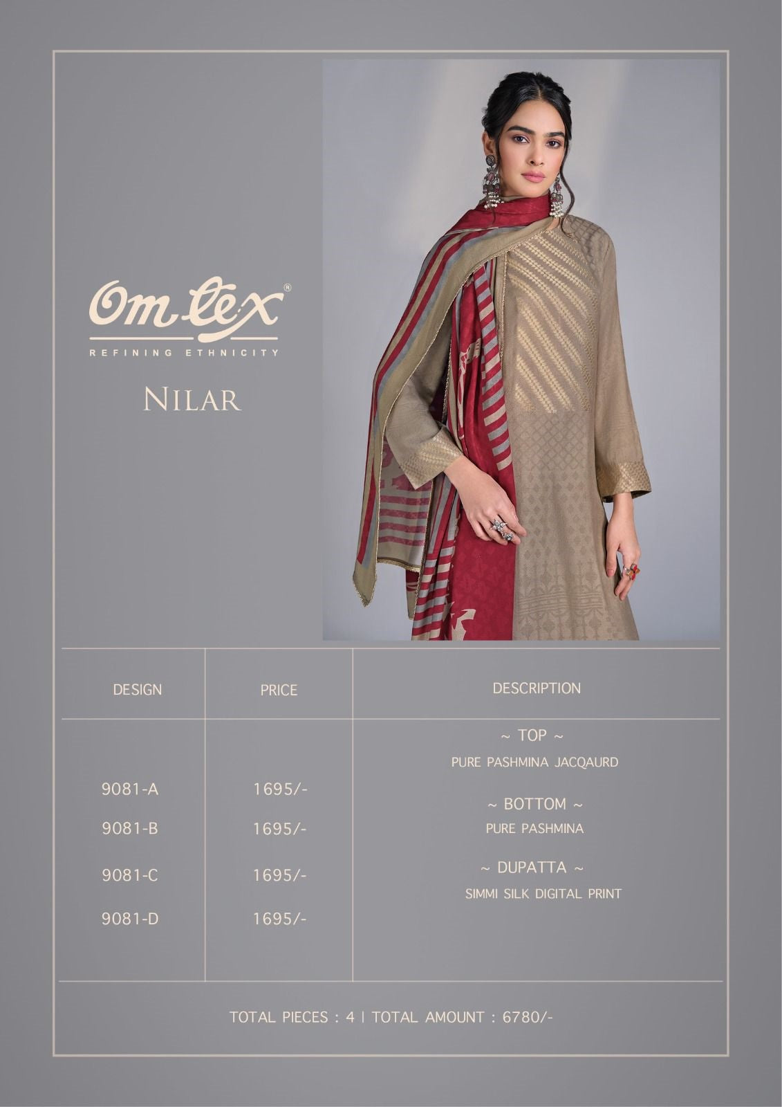 Nilar Omtex Pashmina Suits Wholesaler Gujarat