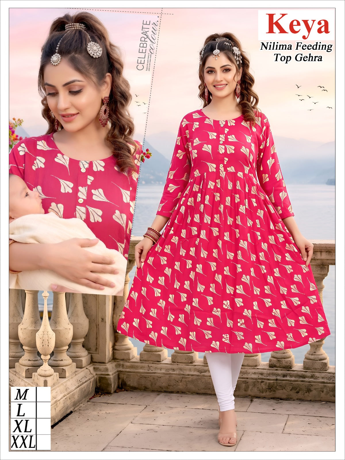 Nilima Ghera Keya Rayon Feeding Kurtis Wholesaler Ahmedabad