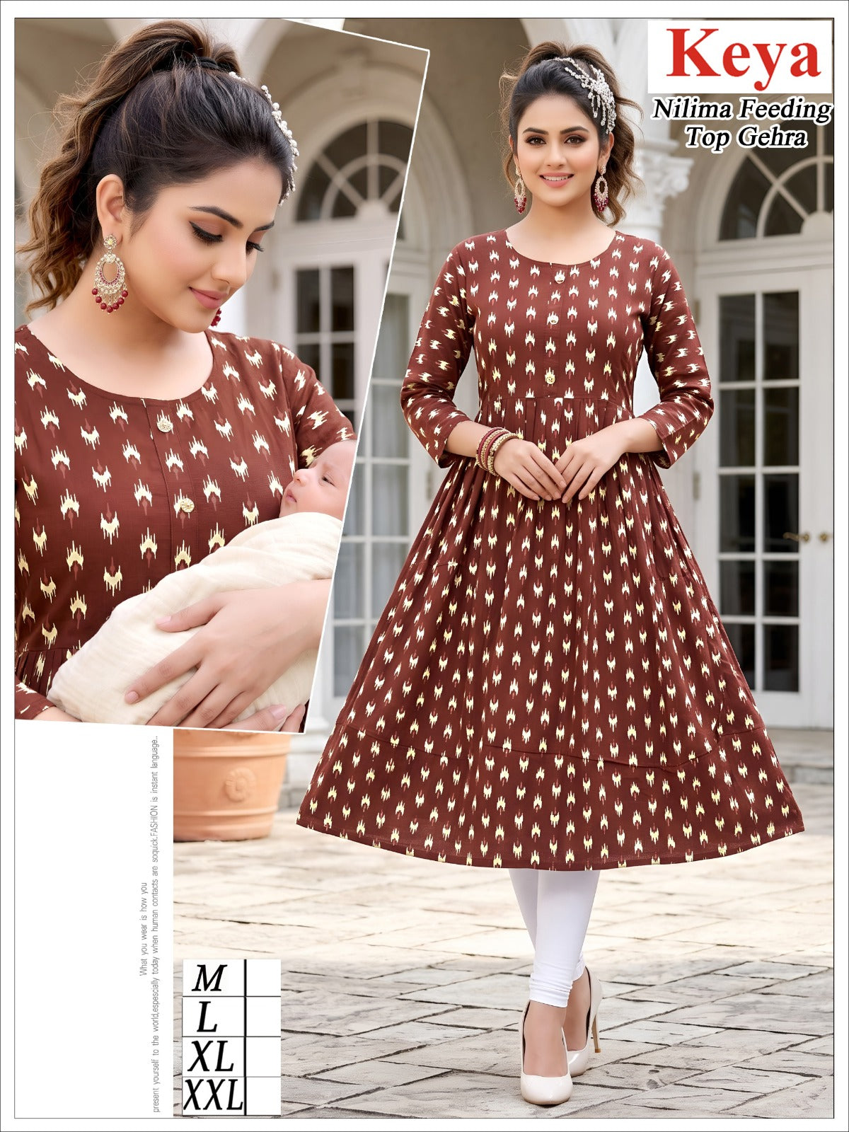 Nilima Ghera Keya Rayon Feeding Kurtis Wholesaler Ahmedabad