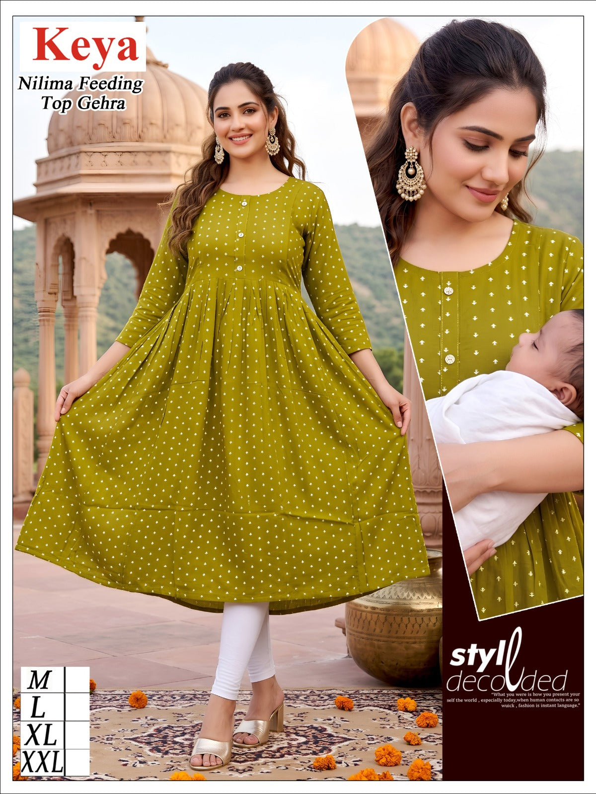 Nilima Ghera Keya Rayon Feeding Kurtis Wholesaler Ahmedabad