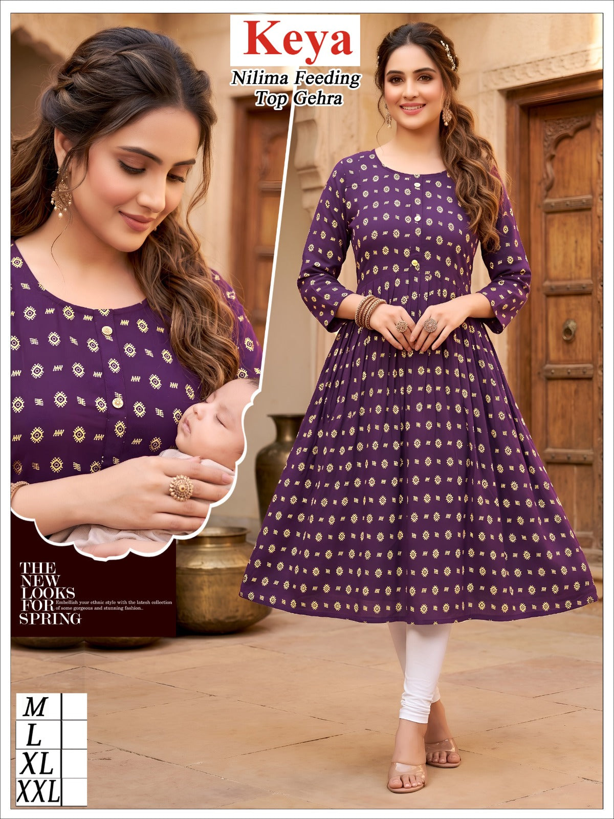 Nilima Ghera Keya Rayon Feeding Kurtis Wholesaler Ahmedabad