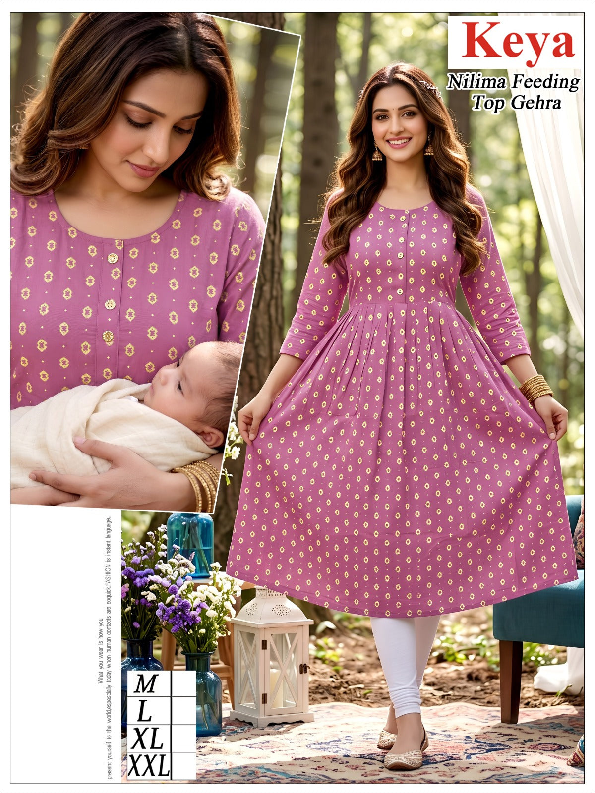 Nilima Ghera Keya Rayon Feeding Kurtis Wholesaler Ahmedabad