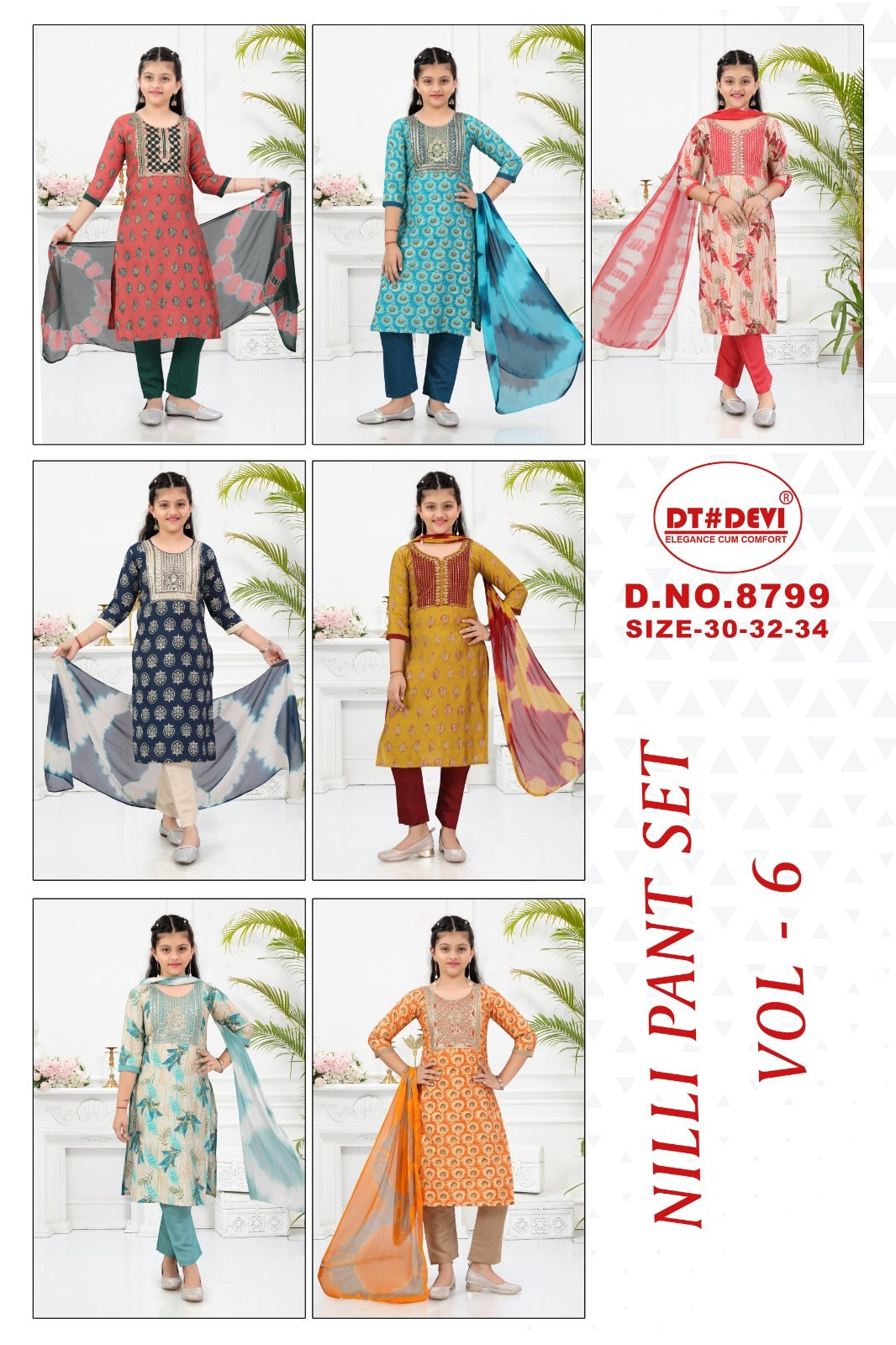 Nilli Vol 6 Dn 8799 Dt Devi Modal Girls Readymade Pant Suits Exporter India