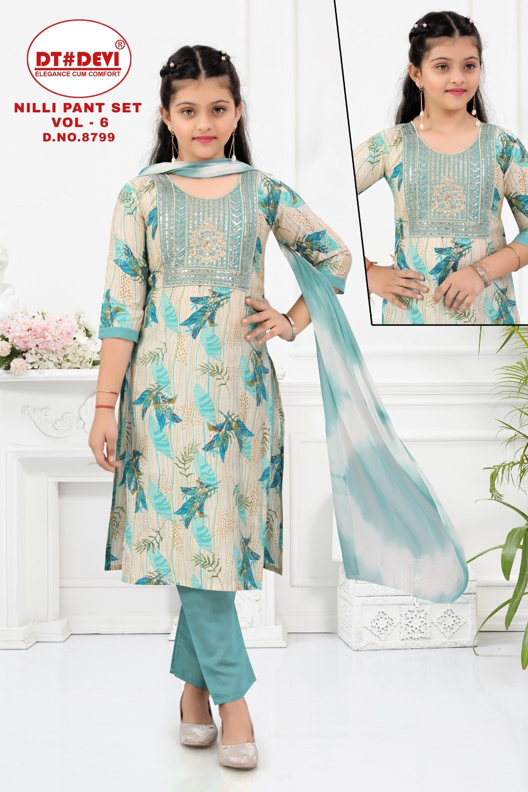 Nilli Vol 6 Dn 8799 Dt Devi Modal Girls Readymade Pant Suits Exporter India