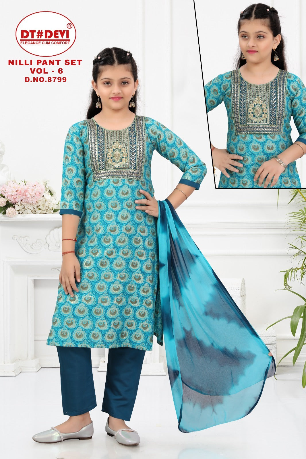 Nilli Vol 6 Dn 8799 Dt Devi Modal Girls Readymade Pant Suits Exporter India
