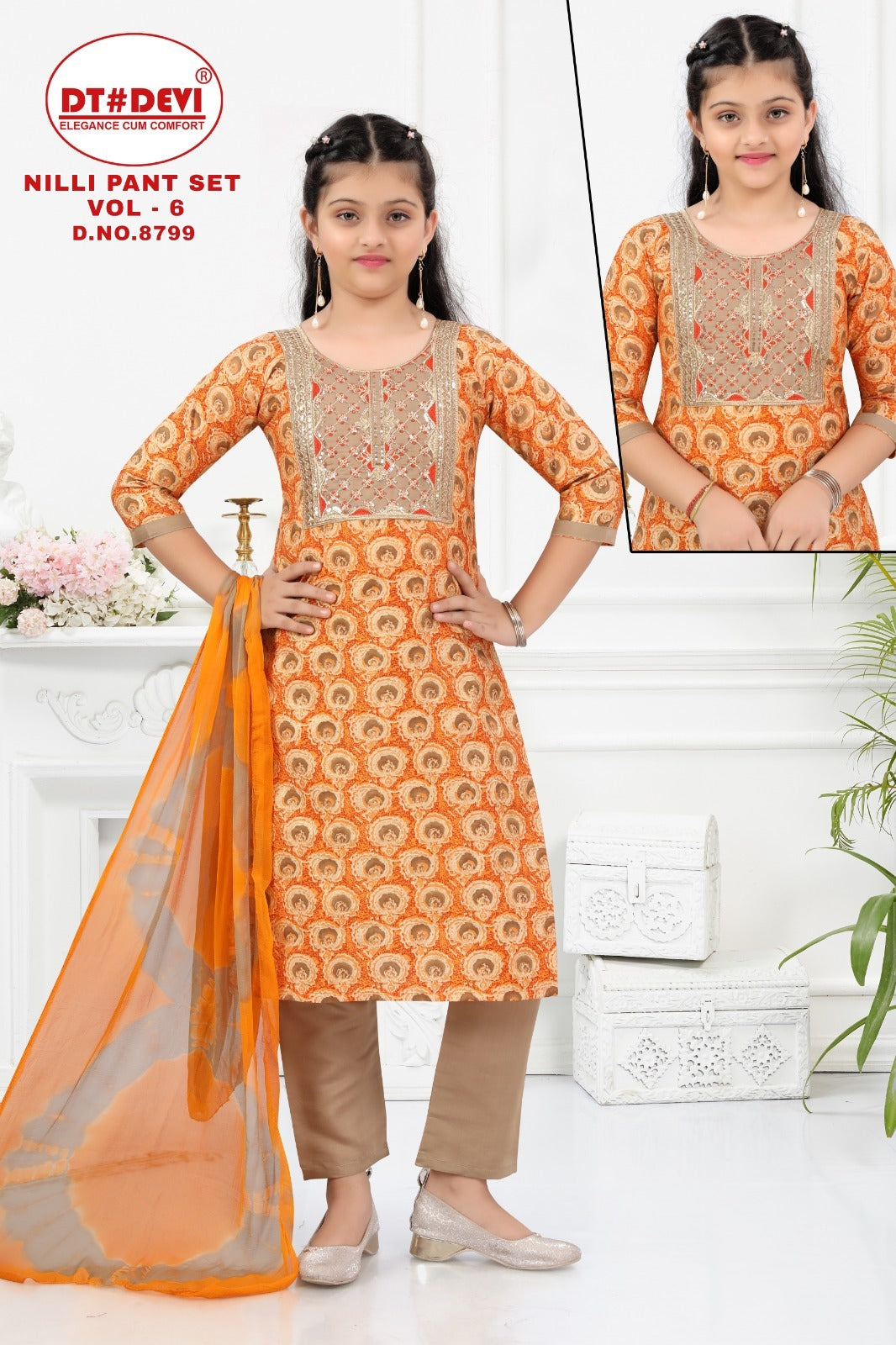 Nilli Vol 6 Dn 8799 Dt Devi Modal Girls Readymade Pant Suits Exporter India