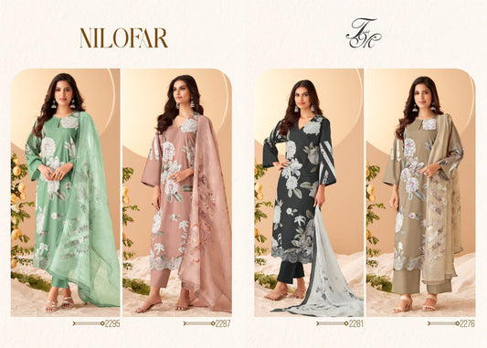 Nilofar Tm Organza Silk Pant Style Suits Wholesaler India
