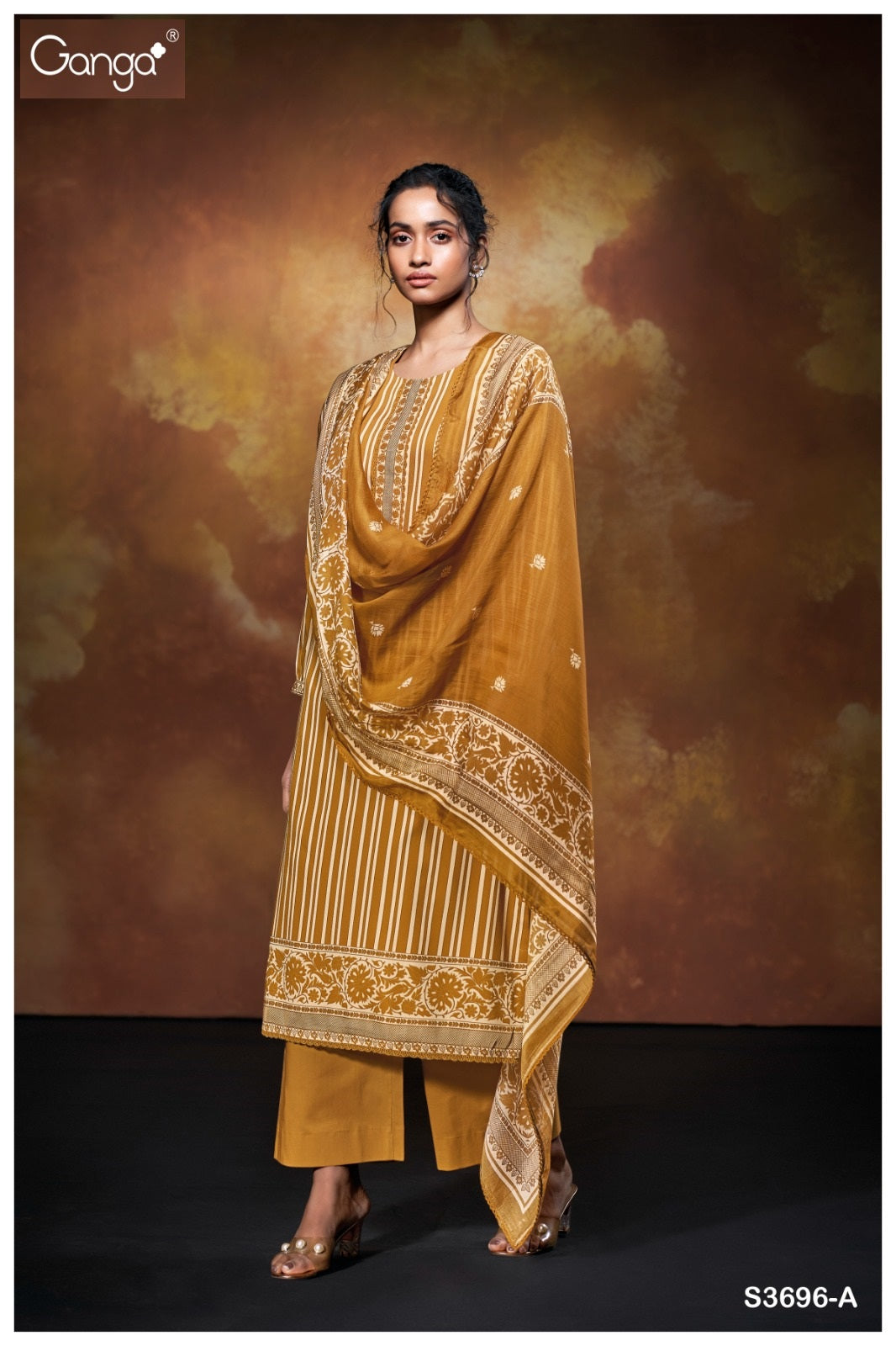 Nilofer 3696 Ganga Premium Cotton Plazzo Style Suits Manufacturer Ahmedabad