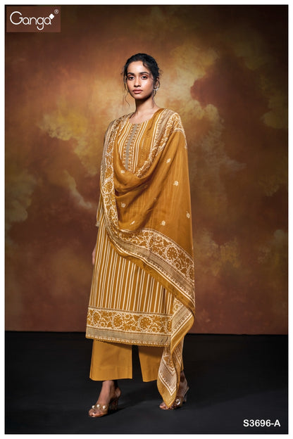 Nilofer 3696 Ganga Premium Cotton Plazzo Style Suits Manufacturer Ahmedabad