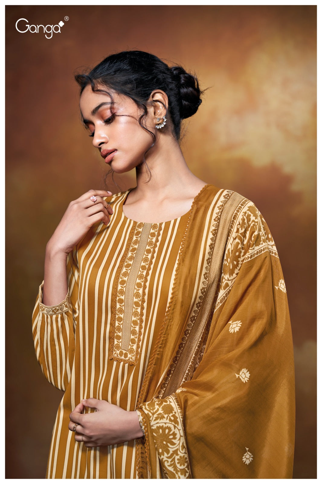 Nilofer 3696 Ganga Premium Cotton Plazzo Style Suits Manufacturer Ahmedabad
