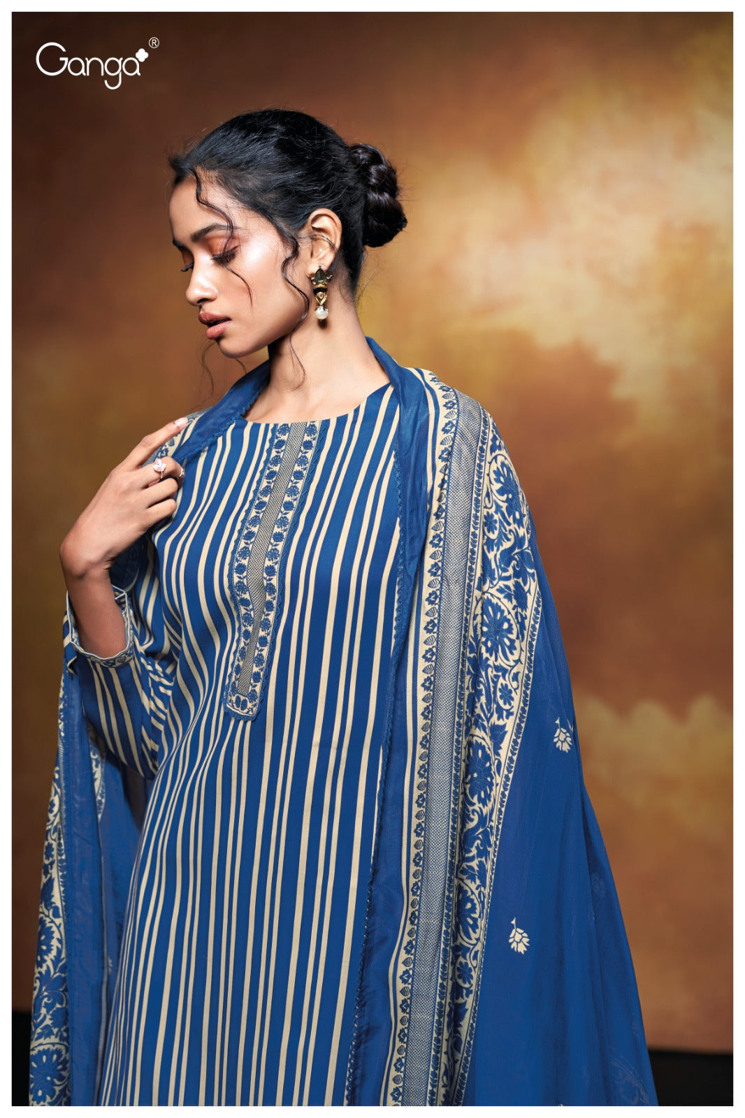 Nilofer 3696 Ganga Premium Cotton Plazzo Style Suits Manufacturer Ahmedabad