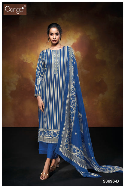 Nilofer 3696 Ganga Premium Cotton Plazzo Style Suits Manufacturer Ahmedabad