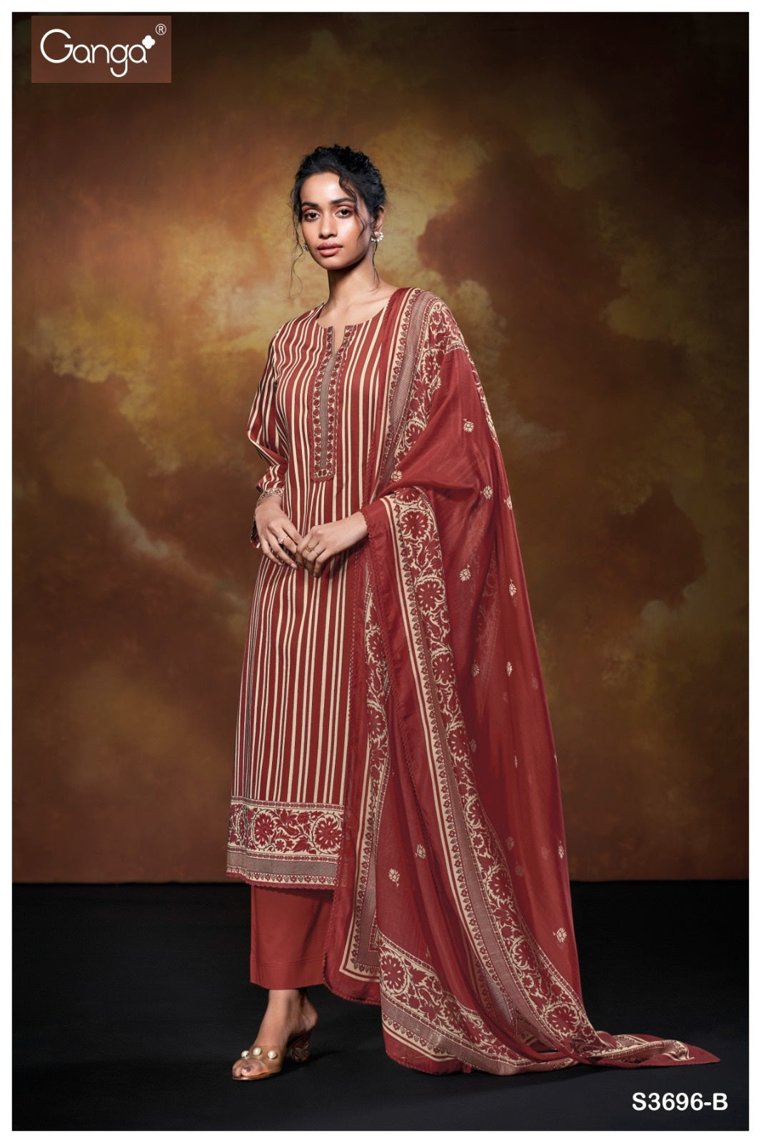 Nilofer 3696 Ganga Premium Cotton Plazzo Style Suits Manufacturer Ahmedabad