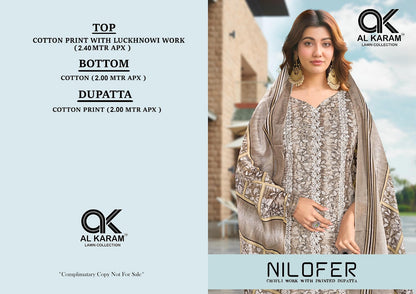 Nilofer Al Karam Pure Cotton Karachi Salwar Suits Wholesaler India