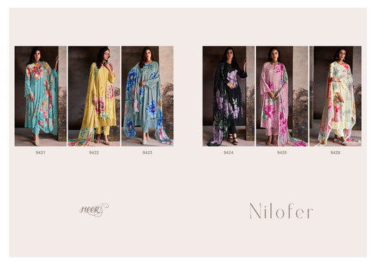 Nilofer Heer Muslin Pant Style Suits Wholesale Price