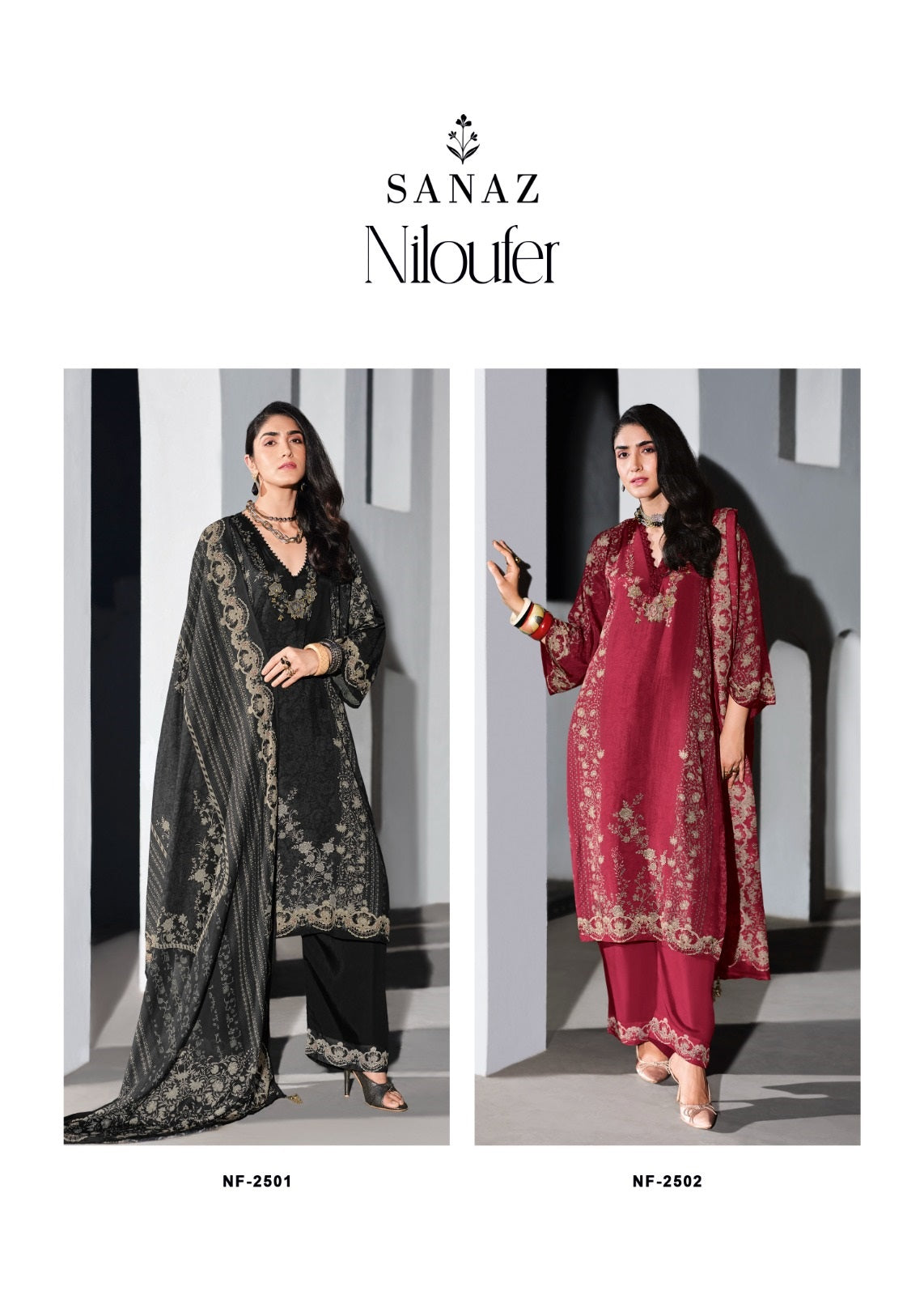 Niloufer Sanaz Viscose Muslin Pant Style Suits Wholesale Price