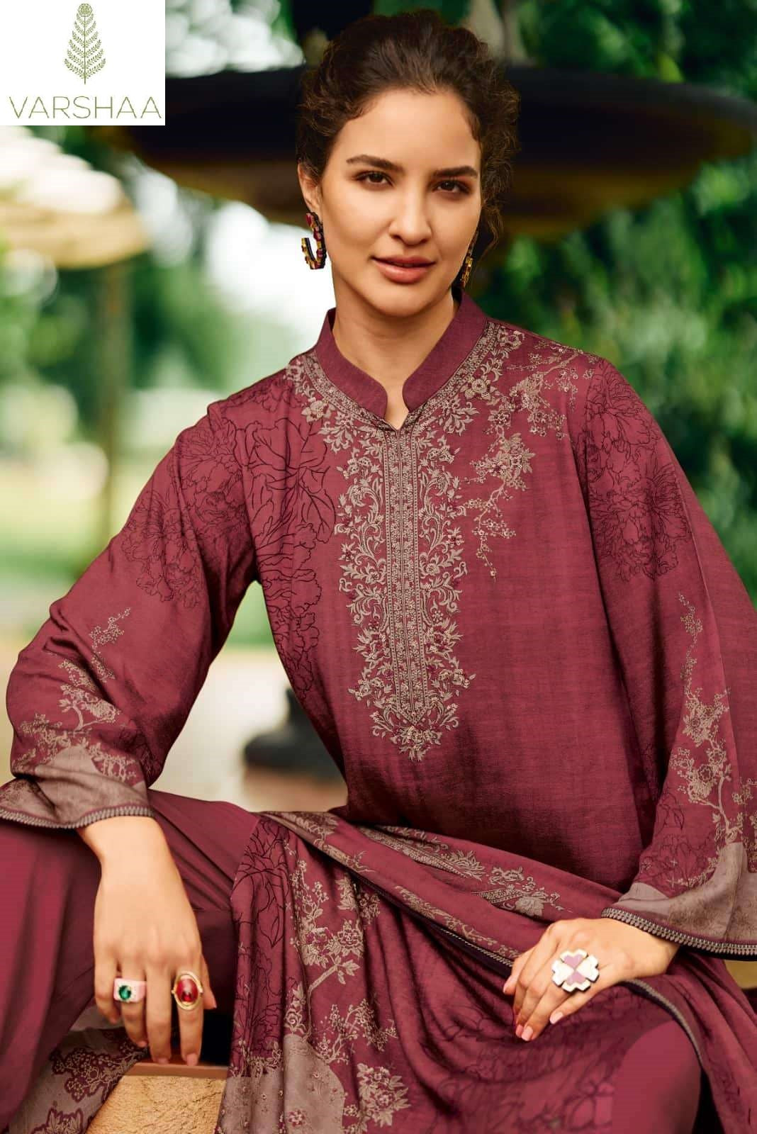 Niloufer Varshaa Viscose Muslin Pant Style Suits Wholesale Rate