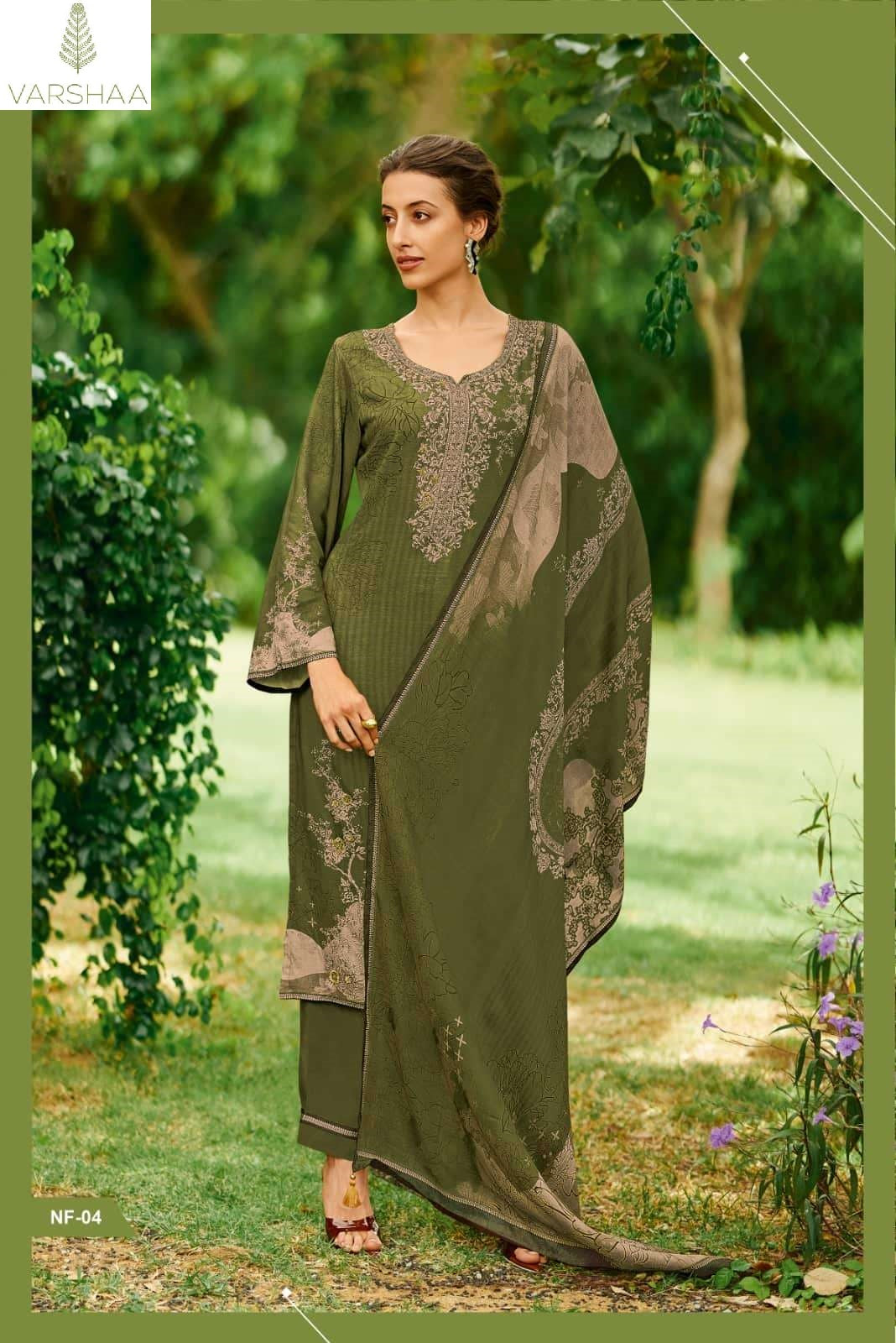 Niloufer Varshaa Viscose Muslin Pant Style Suits Wholesale Rate