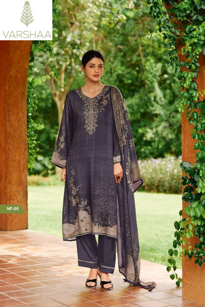 Niloufer Varshaa Viscose Muslin Pant Style Suits Wholesale Rate