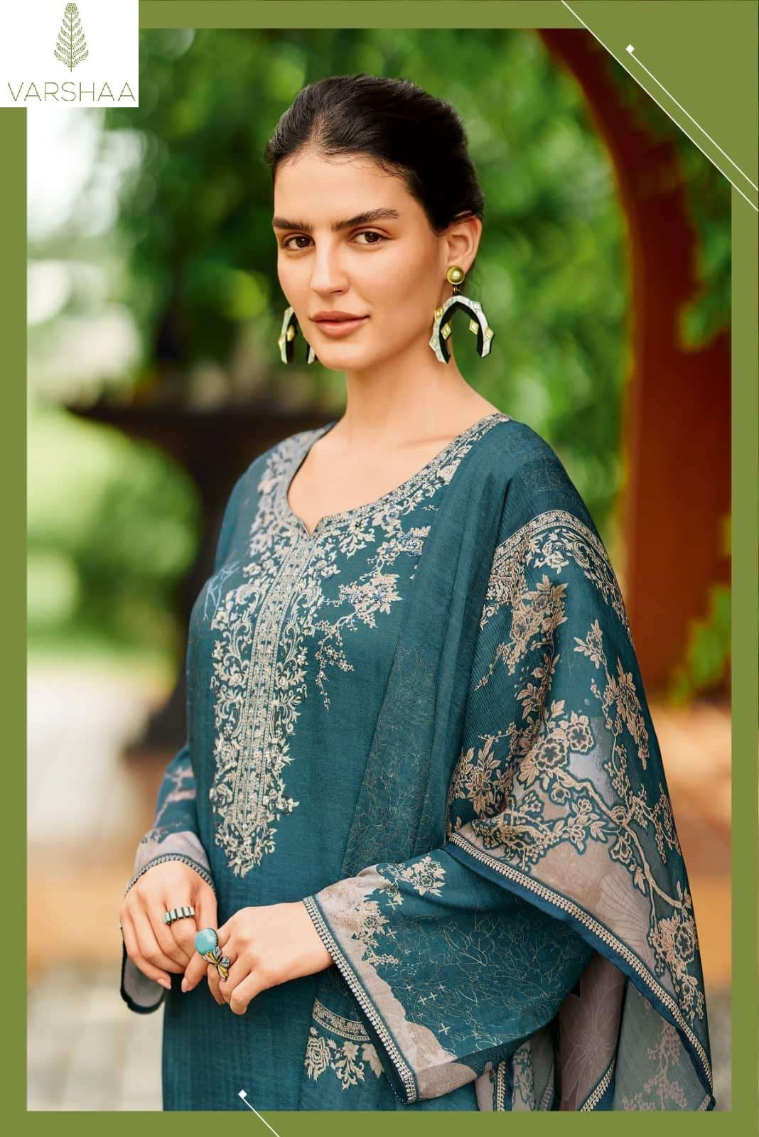 Niloufer Varshaa Viscose Muslin Pant Style Suits Wholesale Rate