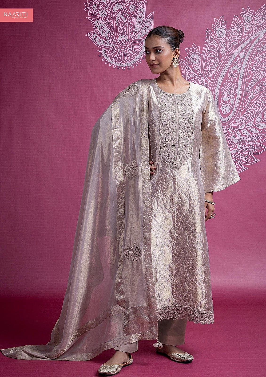 Nilveen Naariti Tissue Silk Pant Style Suits Wholesaler Ahmedabad