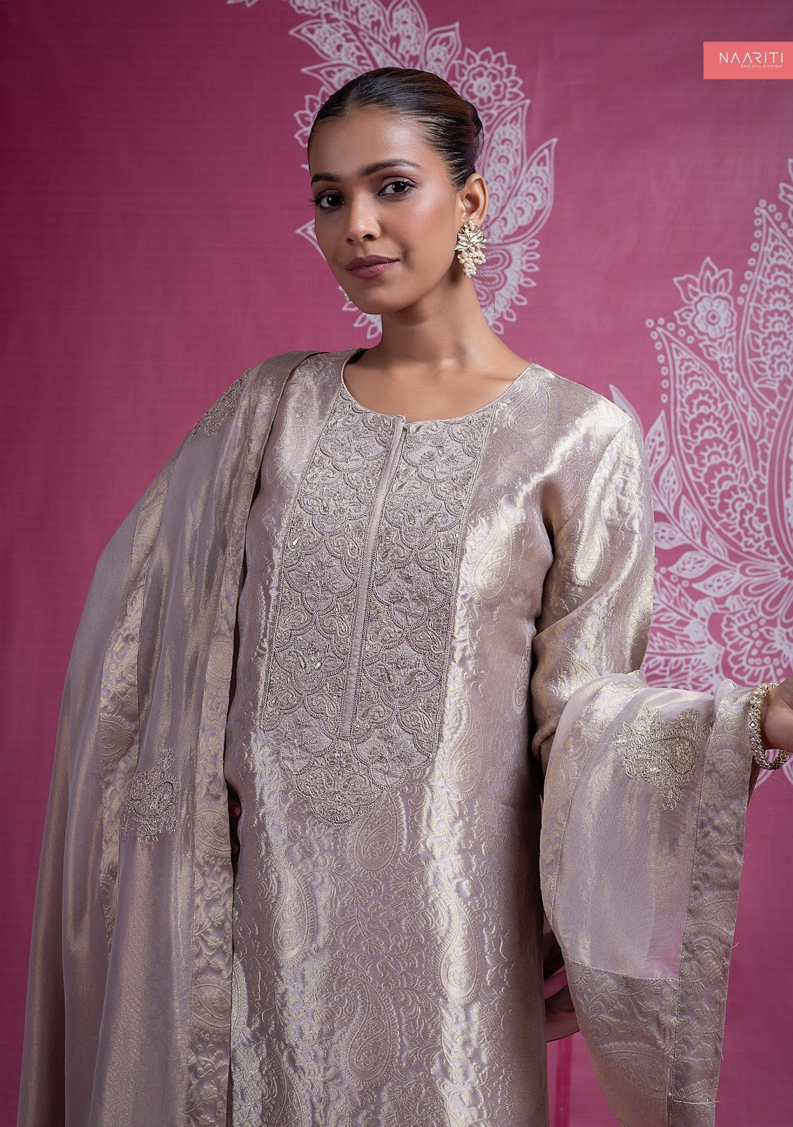 Nilveen Naariti Tissue Silk Pant Style Suits Wholesaler Ahmedabad