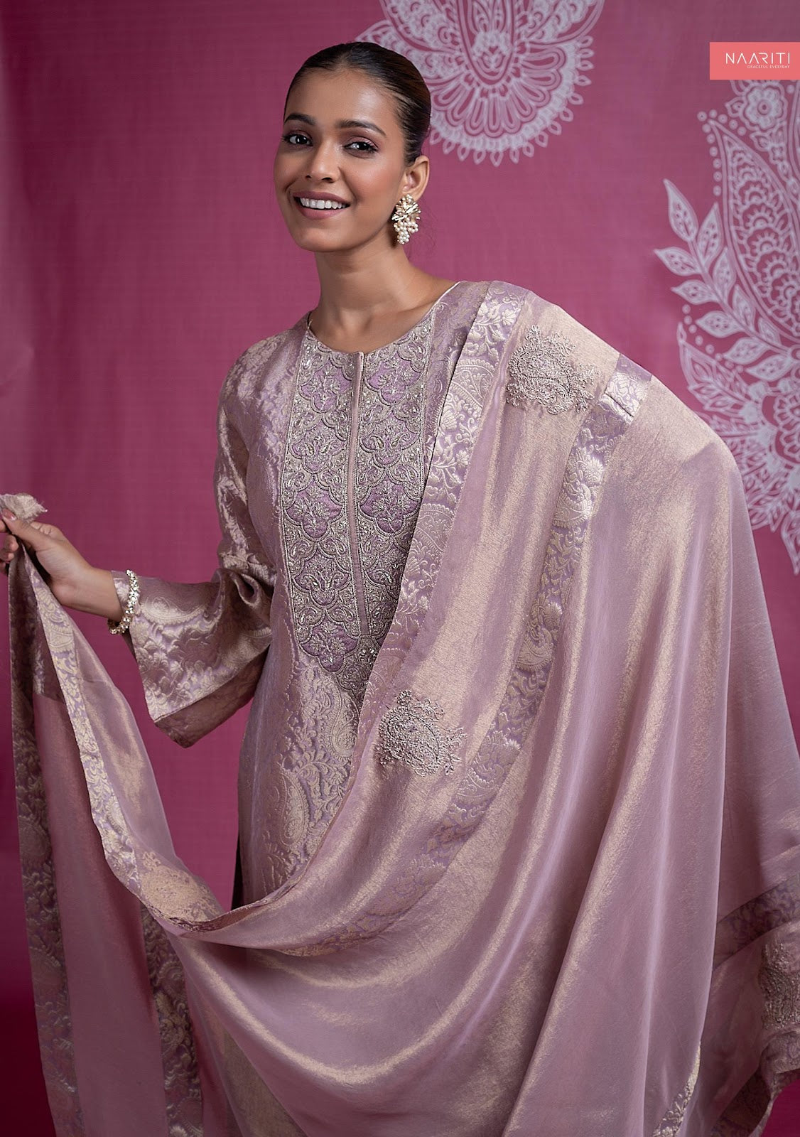 Nilveen Naariti Tissue Silk Pant Style Suits Wholesaler Ahmedabad