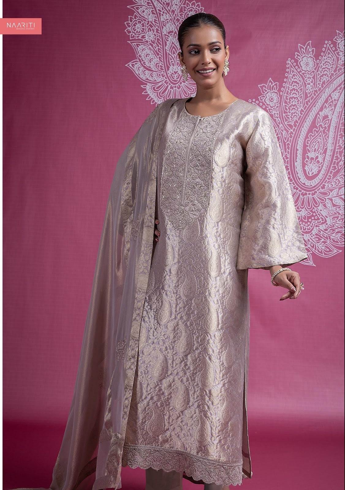 Nilveen Naariti Tissue Silk Pant Style Suits Wholesaler Ahmedabad