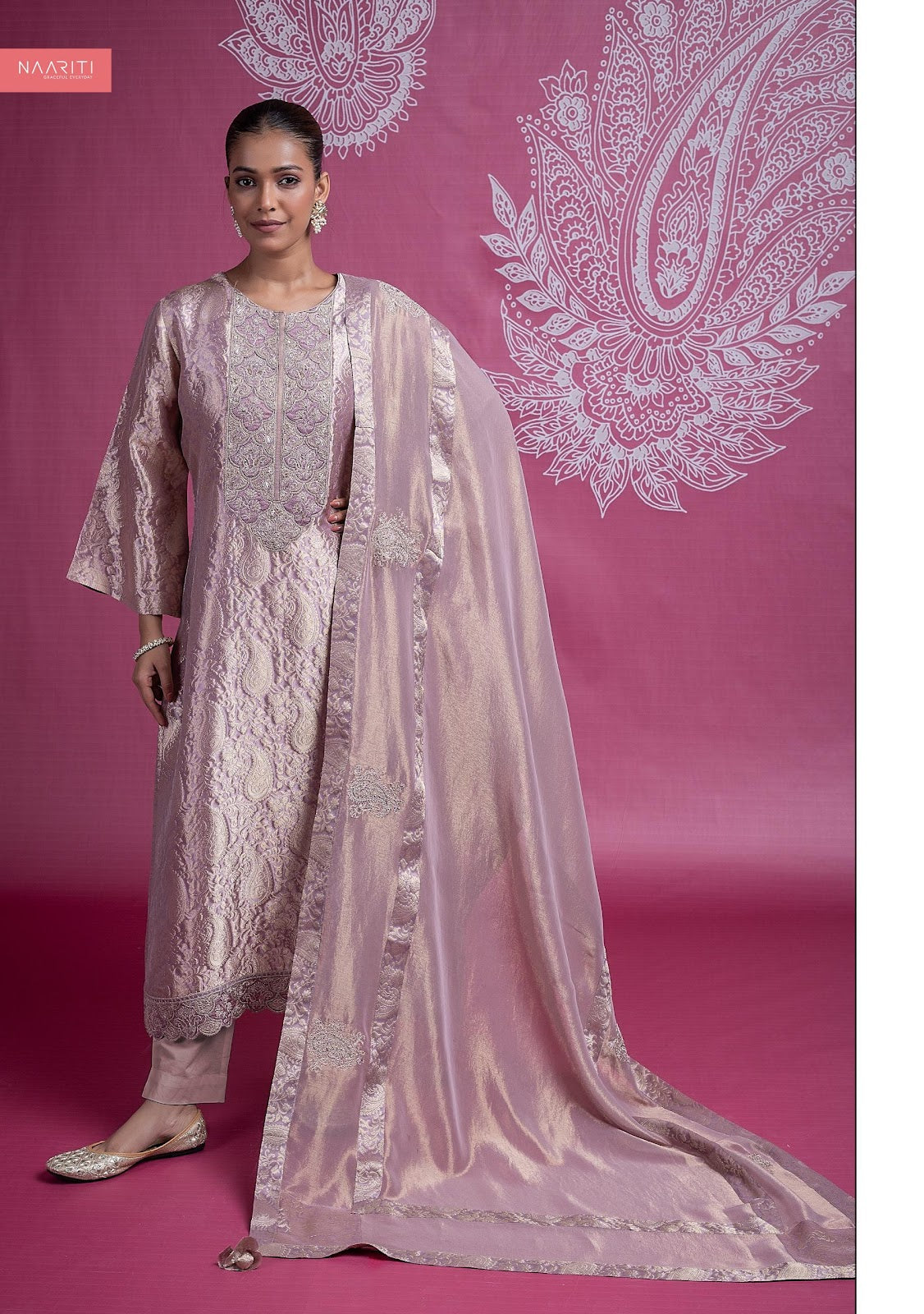 Nilveen Naariti Tissue Silk Pant Style Suits Wholesaler Ahmedabad