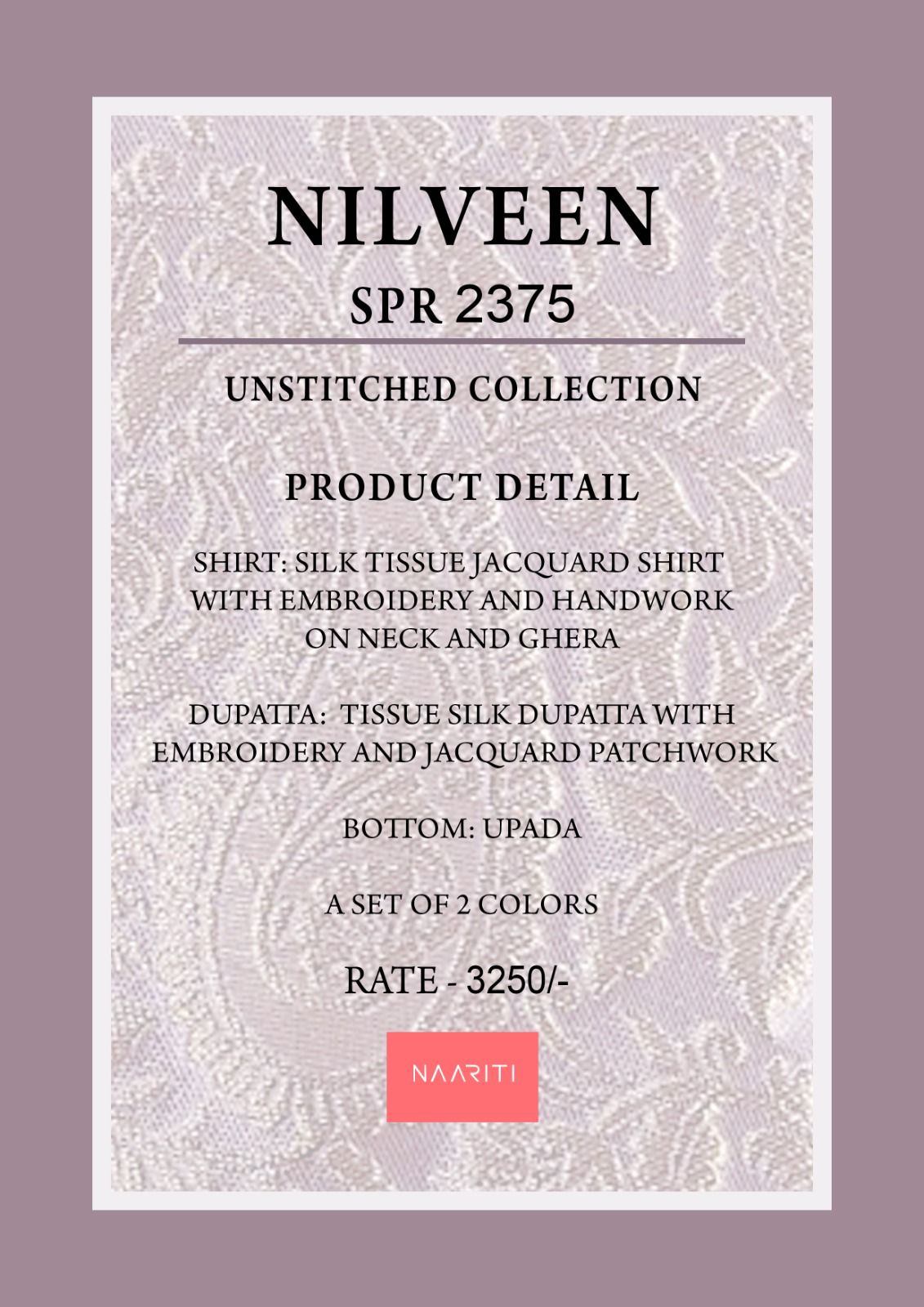 Nilveen Naariti Tissue Silk Pant Style Suits Wholesaler Ahmedabad