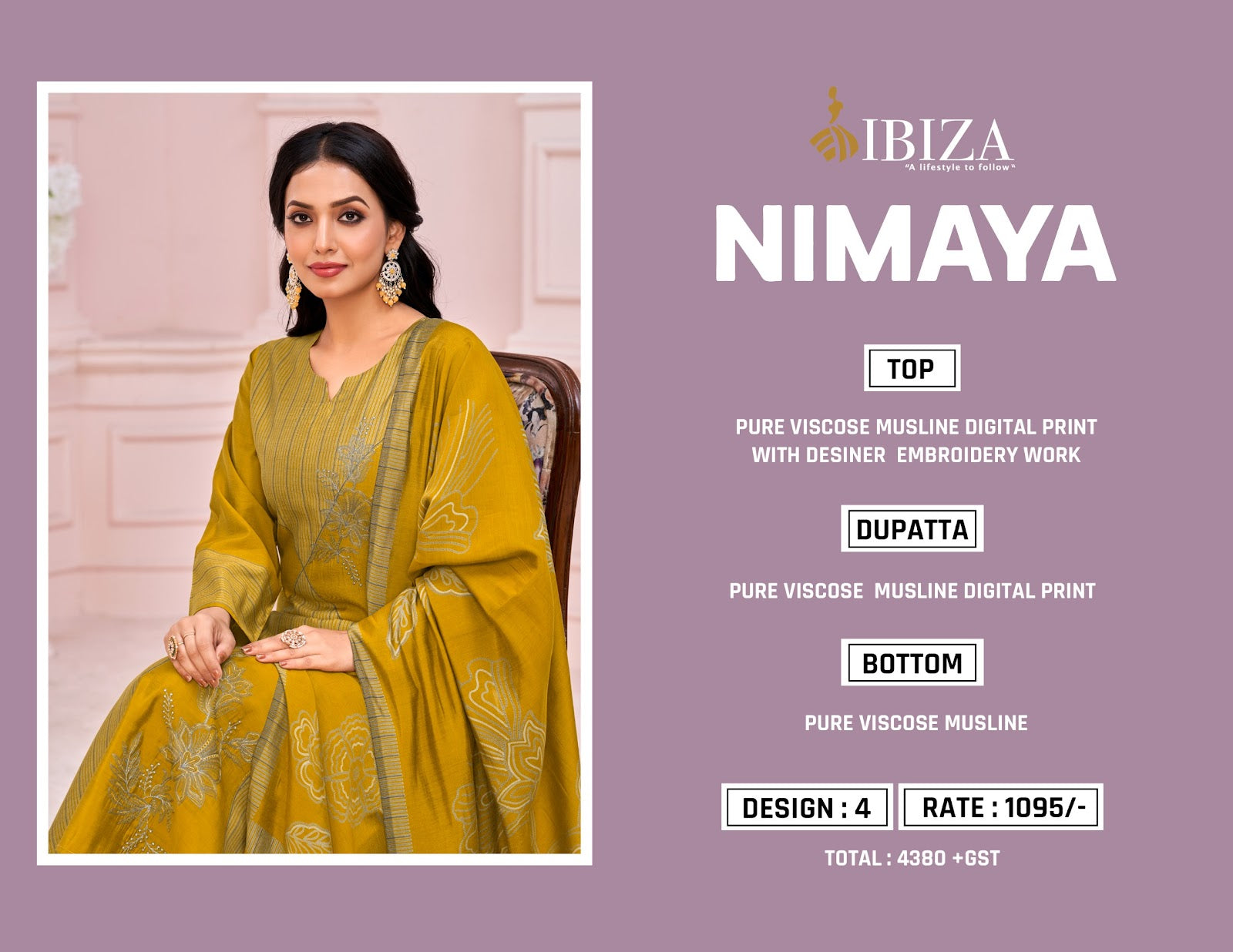 Nimaya Ibiza Viscose Muslin Pant Style Suits Wholesale