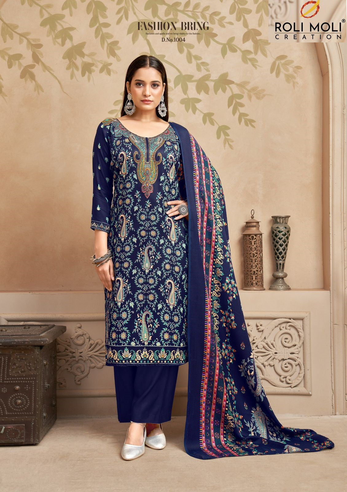 Nimaya Roli Moli Karachi Pashmina Salwar Suits Supplier India