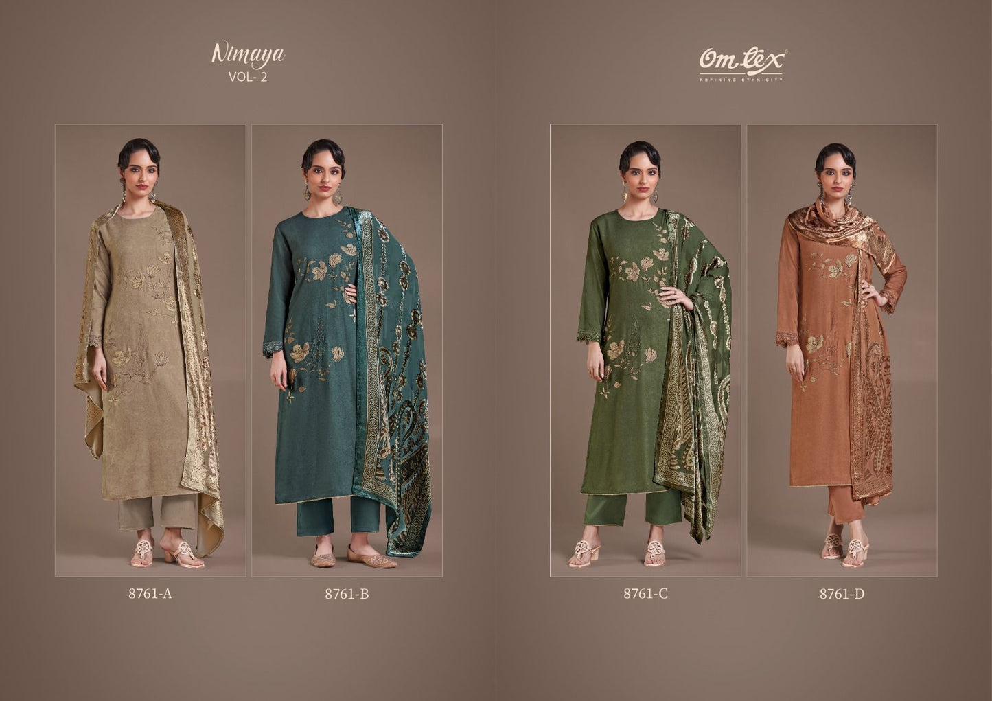 Nimaya Vol 2 Omtex Pashmina Suits Manufacturer