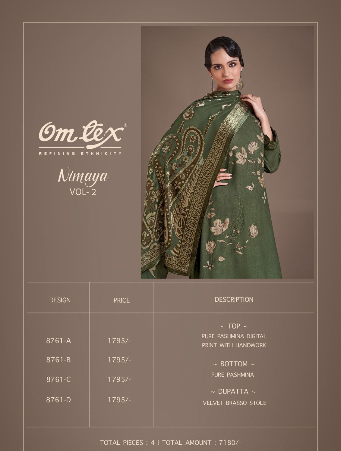 Nimaya Vol 2 Omtex Pashmina Suits Manufacturer