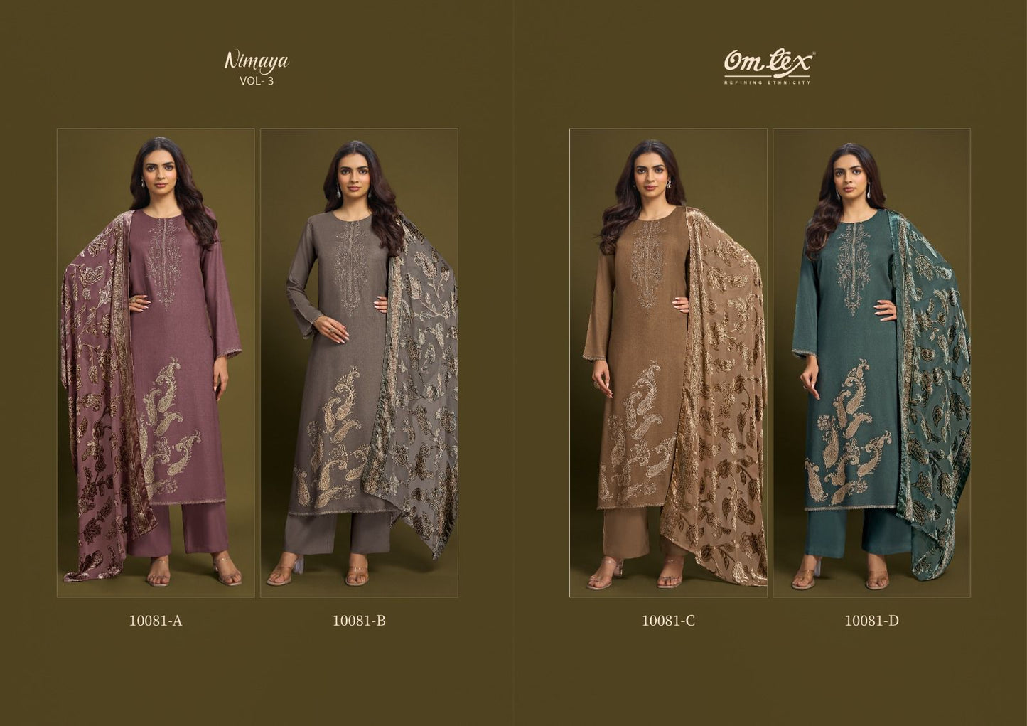 Nimaya Vol 3 Omtex Pashmina Suits Wholesale Price