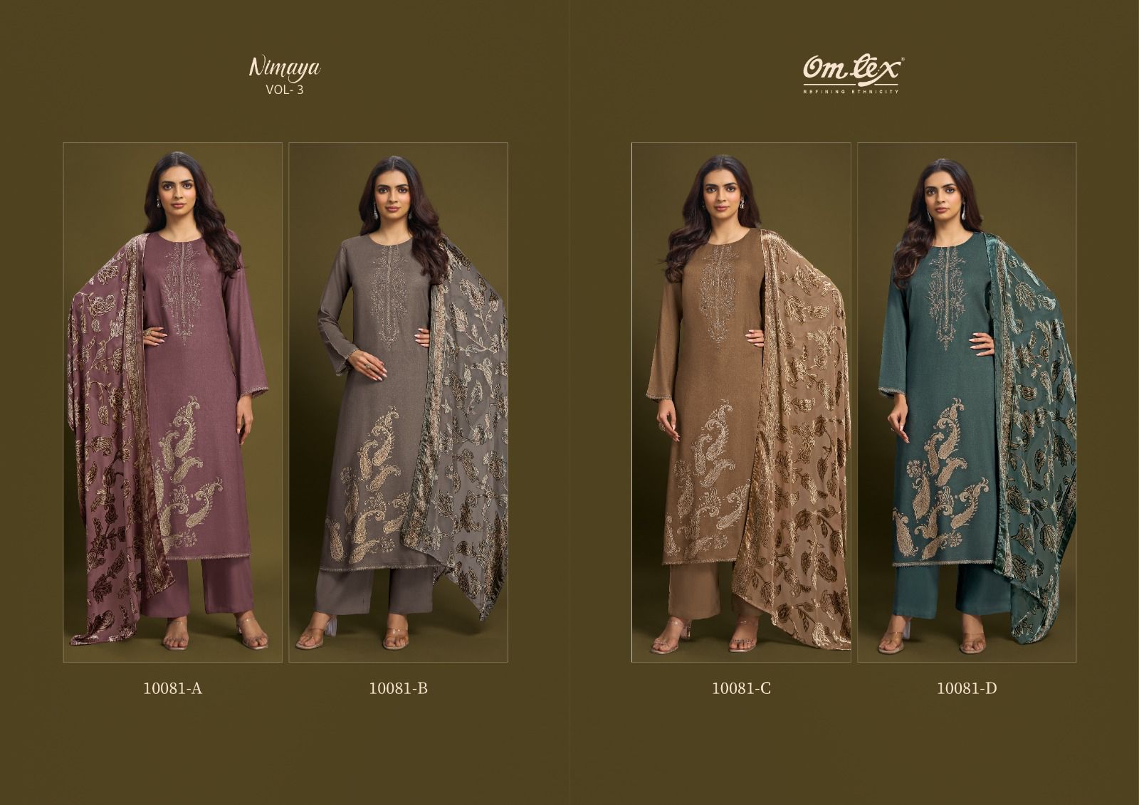 Nimaya Vol 3 Omtex Pashmina Suits Wholesale Price