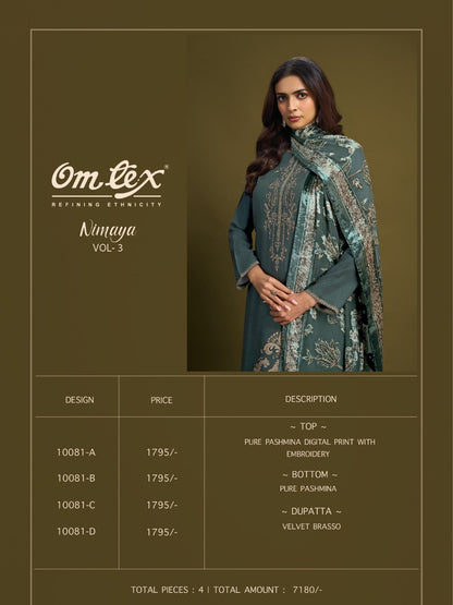 Nimaya Vol 3 Omtex Pashmina Suits Wholesale Price