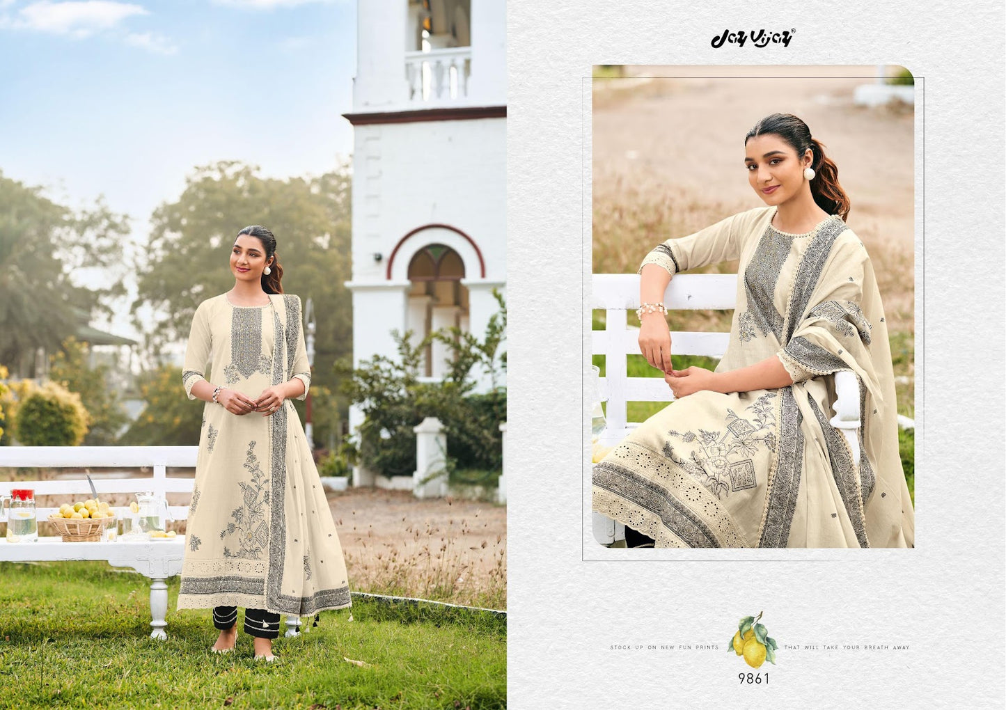 Nimbu Paani Jay Vijay Cotton Jacquard Pant Style Suits Wholesaler Ahmedabad