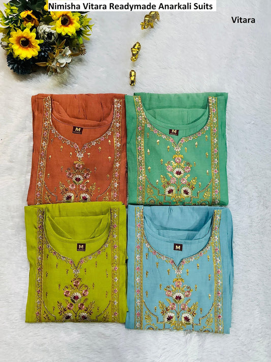 Nimisha Vitara Roman Readymade Anarkali Suits Wholesaler India