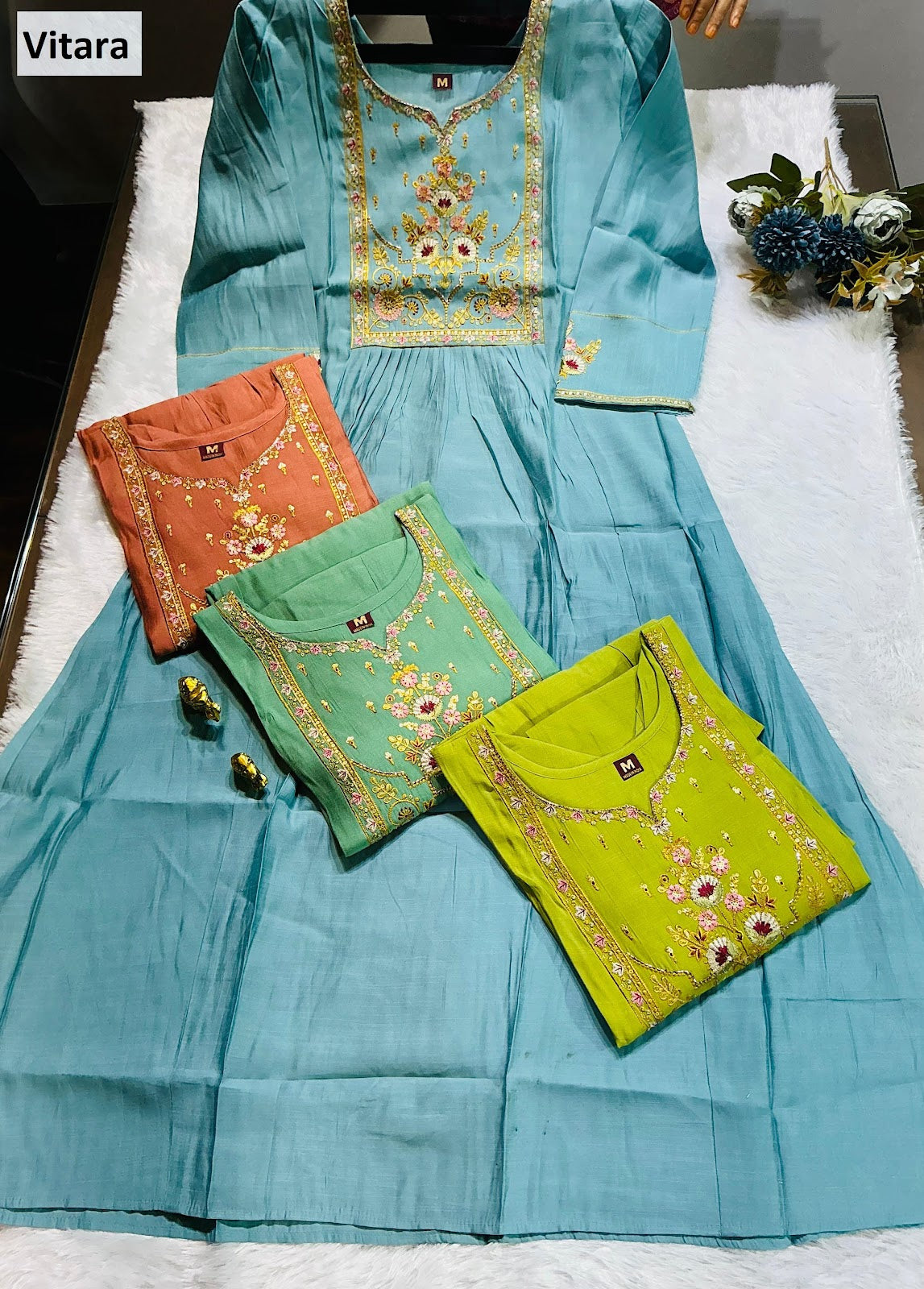 Nimisha Vitara Roman Readymade Anarkali Suits Wholesaler India