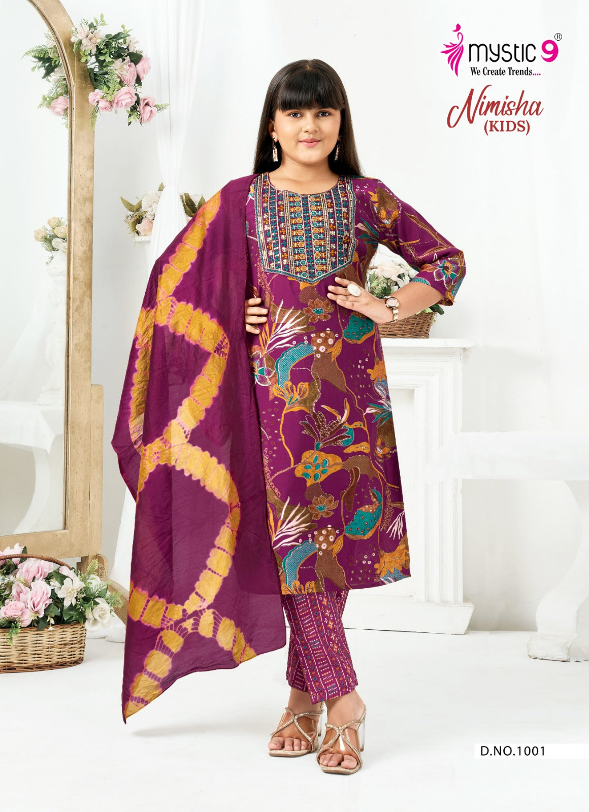 Nimisha Vol 1 Mystic 9 Muslin Girls Readymade Pant Suits Supplier Gujarat