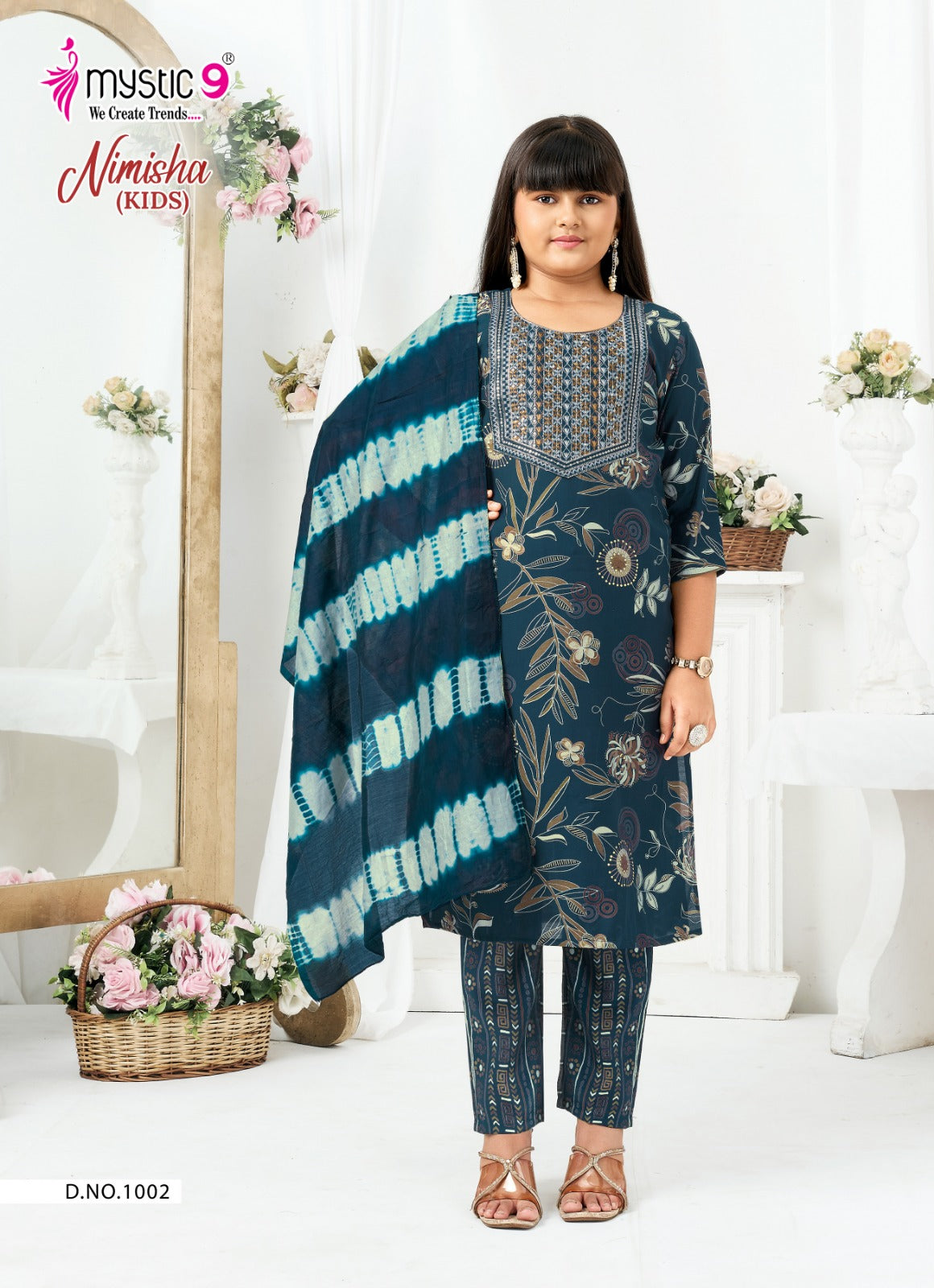 Nimisha Vol 1 Mystic 9 Muslin Girls Readymade Pant Suits Supplier Gujarat