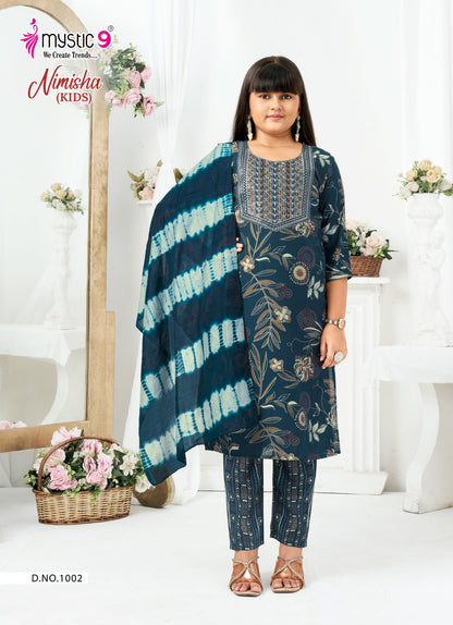 Nimisha Vol 1 Mystic 9 Muslin Girls Readymade Pant Suits Supplier Gujarat