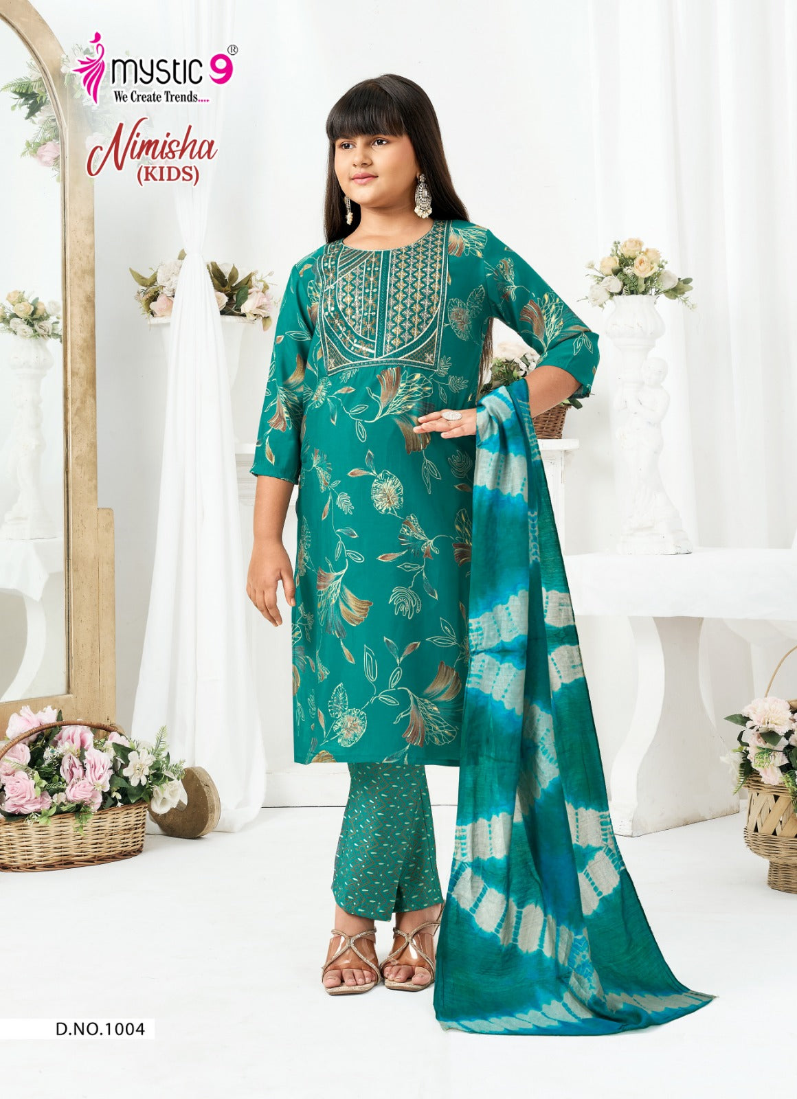 Nimisha Vol 1 Mystic 9 Muslin Girls Readymade Pant Suits Supplier Gujarat