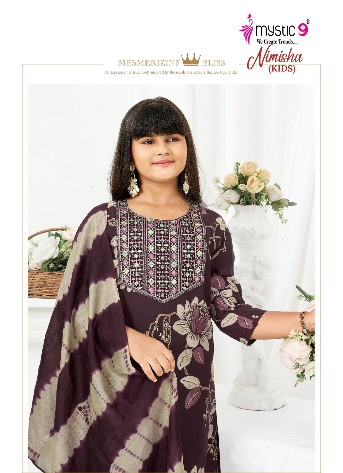Nimisha Vol 1 Mystic 9 Muslin Girls Readymade Pant Suits Supplier Gujarat