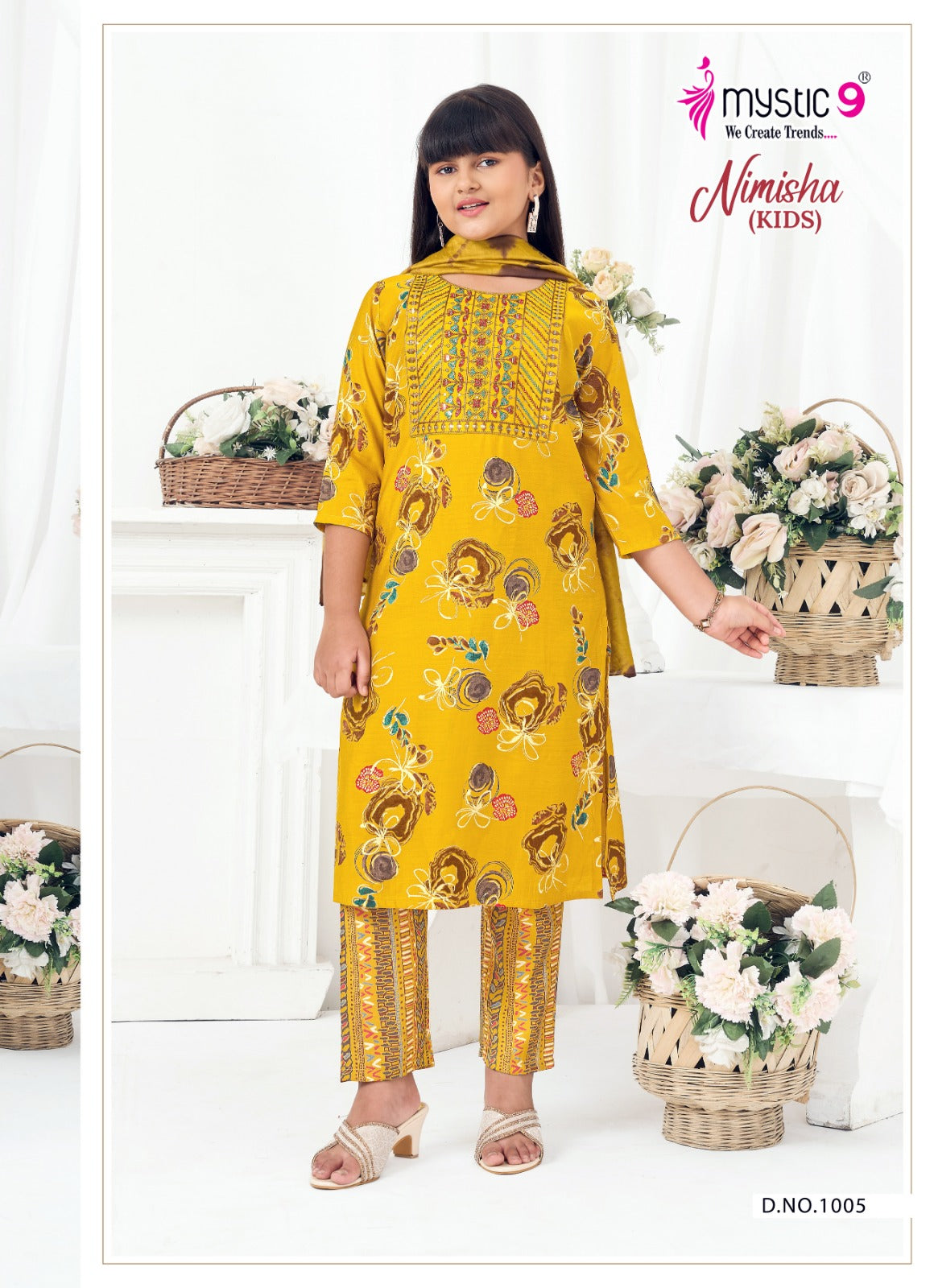 Nimisha Vol 1 Mystic 9 Muslin Girls Readymade Pant Suits Supplier Gujarat
