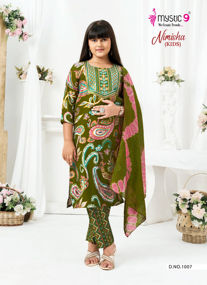 Nimisha Vol 1 Mystic 9 Muslin Girls Readymade Pant Suits Supplier Gujarat